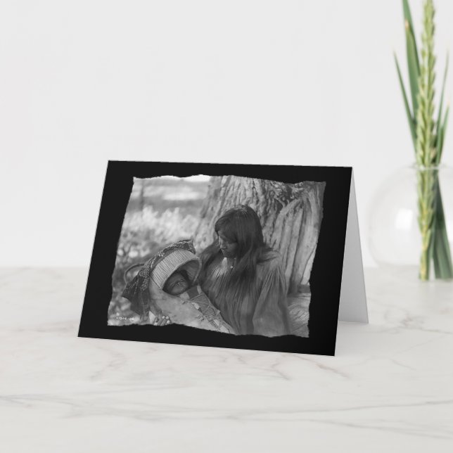 Vintage amerikanische Apache-Frau Karte (Vorderseite)