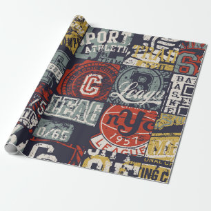 Vintage amerikanische College-Sportabzeichen Patch Geschenkpapier
