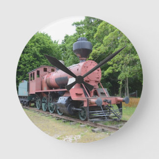 Vintage amerikanische Dampflokomotive Runde Wanduhr