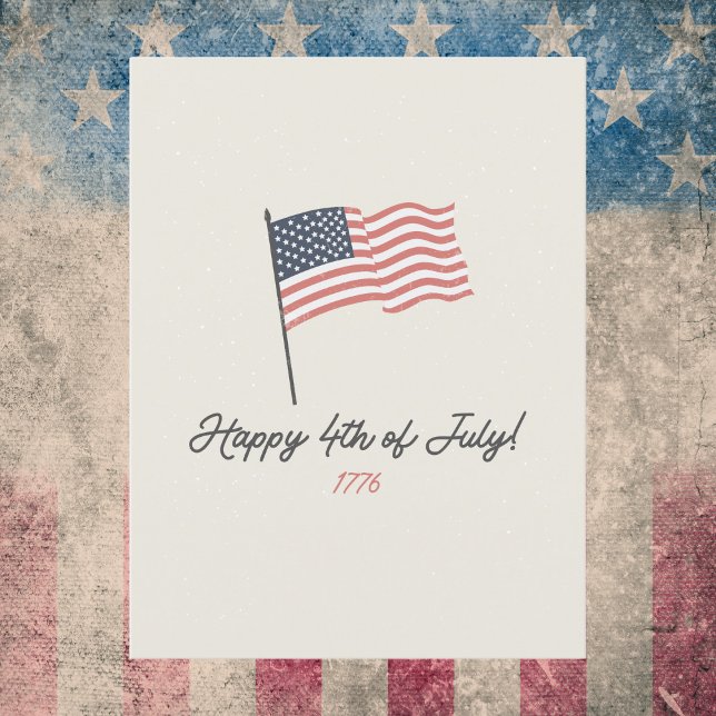 Vintage amerikanische Flagge 4. Juli Postkarte (Von Creator hochgeladen)