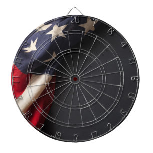 Vintage amerikanische Flagge auf Tafel Dartscheibe