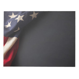 Vintage amerikanische Flagge auf Tafel Notizblock