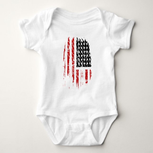 Vintage amerikanische Flagge Baby Strampler (Vorderseite)