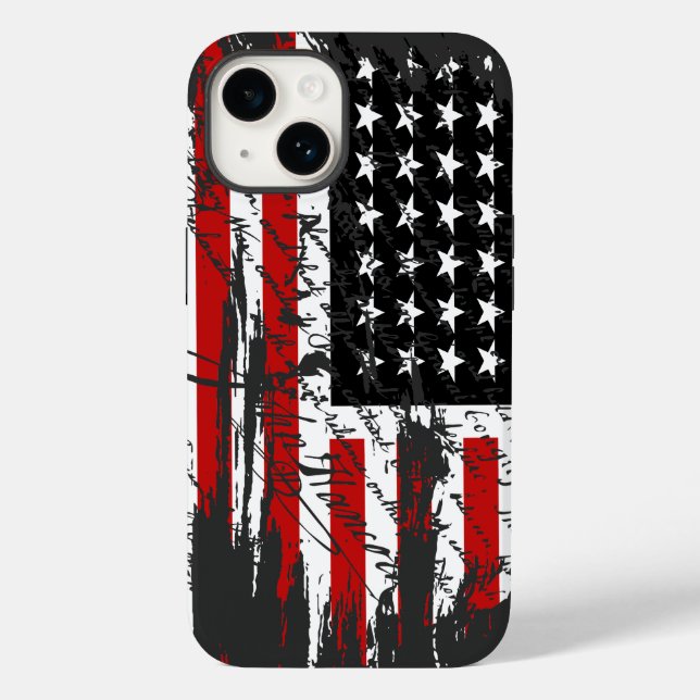 Vintage amerikanische Flagge Case-Mate iPhone 14 Hülle (Rückseite)