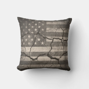 Vintage amerikanische Flagge Crackwall Kissen