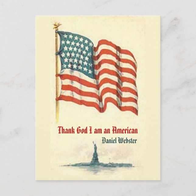 Vintage amerikanische Flagge Dankbarkeit Postkarte (Vorderseite)
