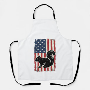 Vintage Amerikanische Flagge Eichhörnchen Patrioti Schürze