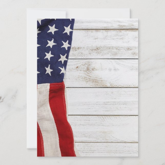 Vintage amerikanische Flagge Einladung (Vorderseite)