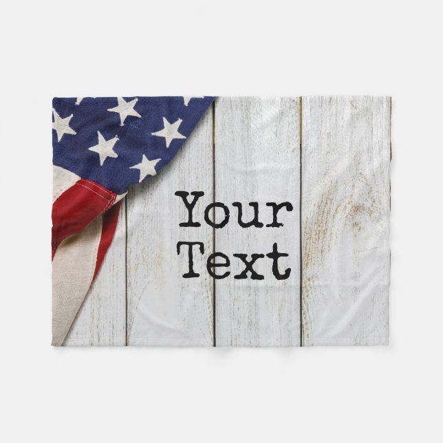 Vintage amerikanische Flagge Fleecedecke (Vorderseite (Horizontal))