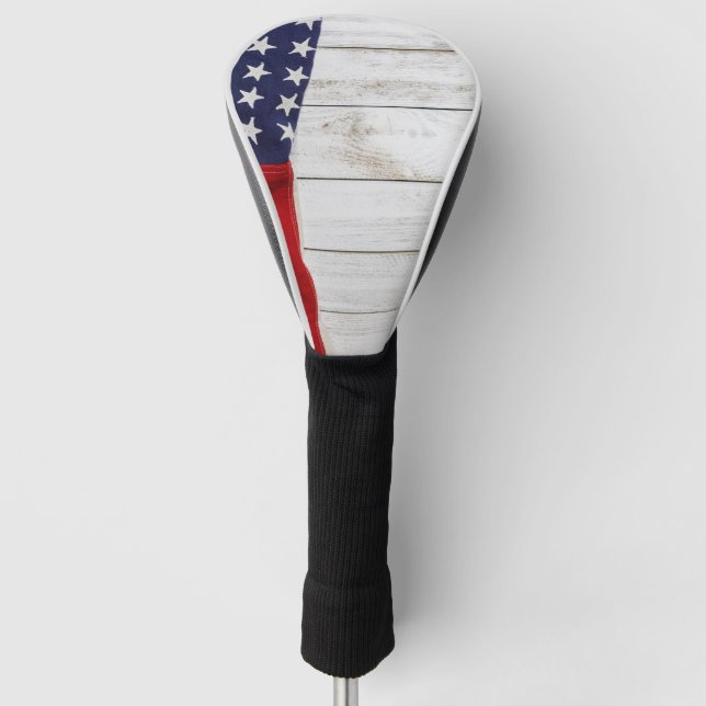 Vintage amerikanische Flagge Golf Headcover (Vorderseite)
