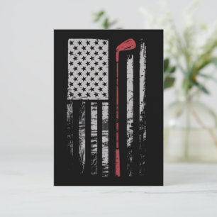 Vintage-Amerikanische-Flagge-Golfschläger-Geschenk Einladung