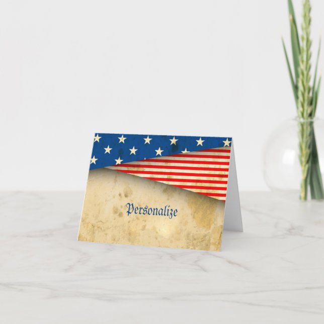Vintage amerikanische Flagge Karte (Vorderseite)