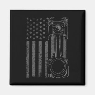 Vintage amerikanische Flagge Kolben Lustiges Muscl Magnet