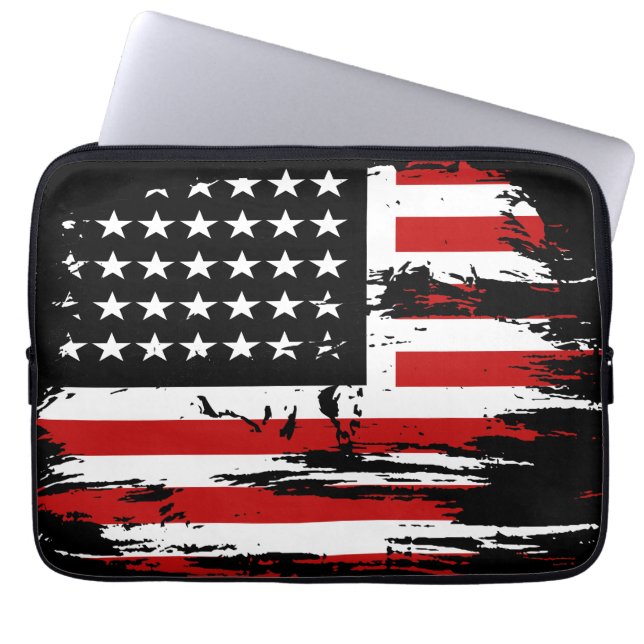 Vintage amerikanische Flagge Laptopschutzhülle (Vorderseite)