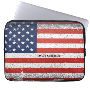 Vintage amerikanische Flagge Laptopschutzhülle
