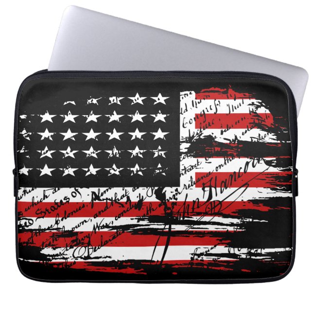 Vintage amerikanische Flagge Laptopschutzhülle (Vorderseite)