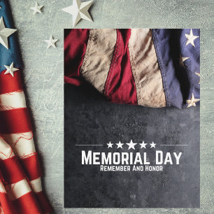 Vintage Amerikanische Flagge Memorial Day Postkarte