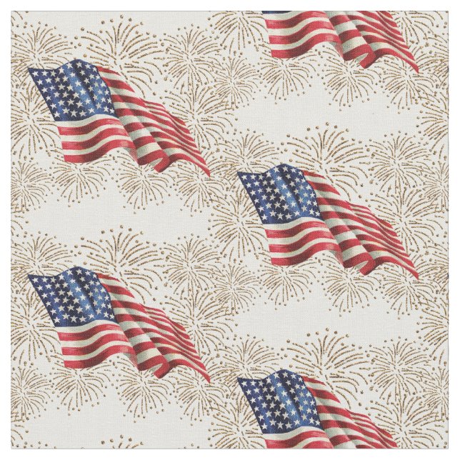 Vintage amerikanische Flagge mit Stoff (Nahaufnahme)