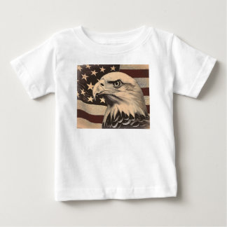 Vintage amerikanische Flagge mit Weißkopfseeadler Baby T-shirt
