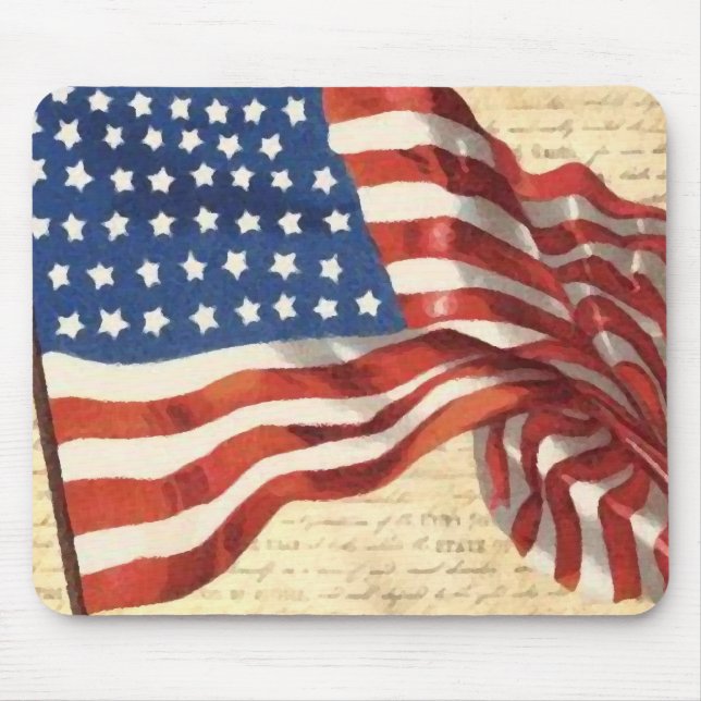Vintage amerikanische Flagge Mousepad (Vorne)