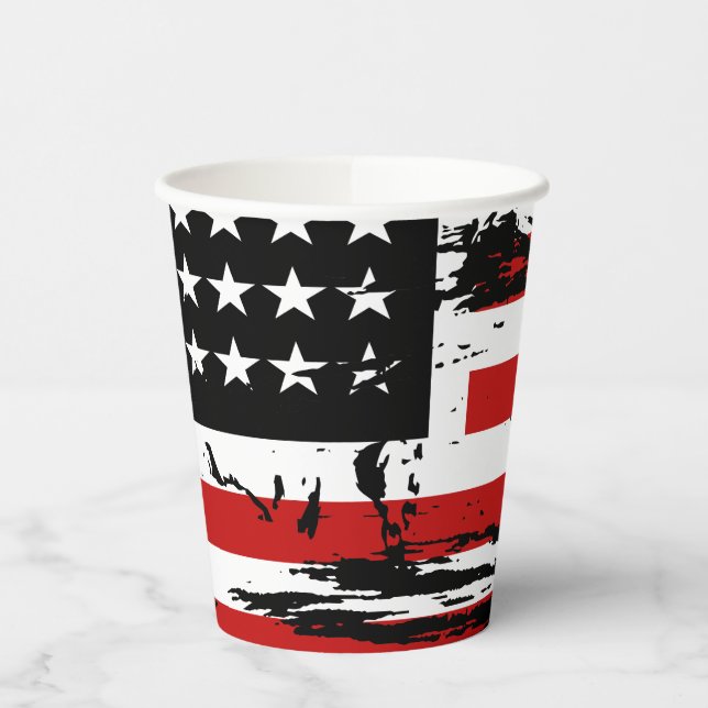 Vintage amerikanische Flagge Pappbecher (Links)