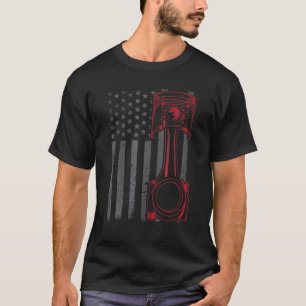 Vintage amerikanische Flagge Pistole Funny Muscles T-Shirt