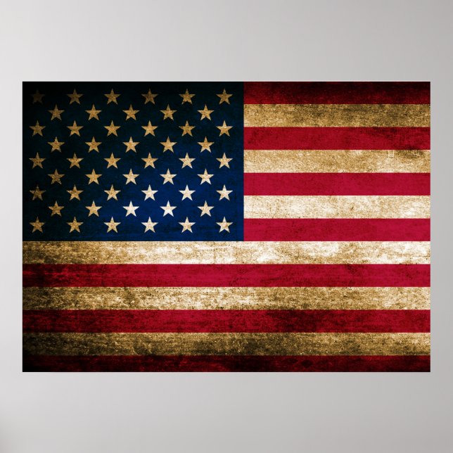 Vintage amerikanische Flagge Poster (Vorne)