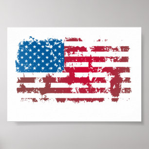 VINTAGE AMERIKANISCHE FLAGGE POSTER