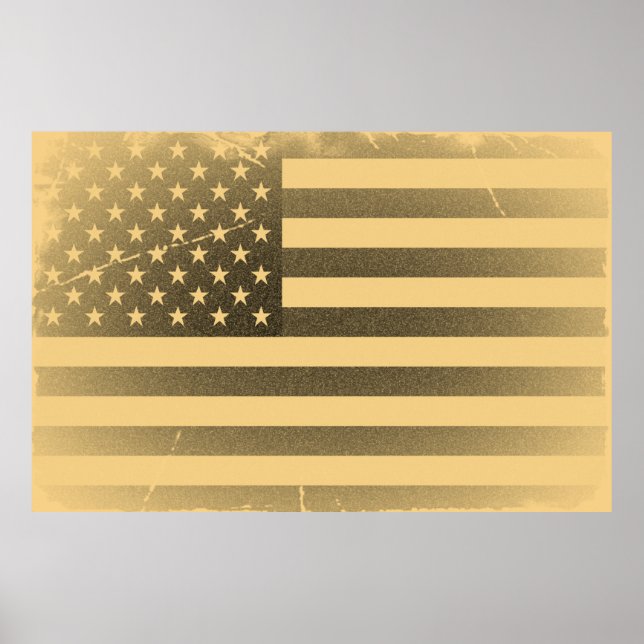 Vintage amerikanische Flagge Poster (Vorne)