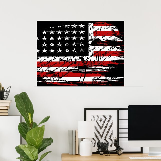 Vintage amerikanische Flagge Poster (Heimbüro)