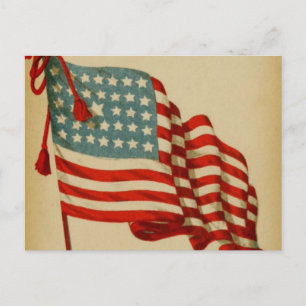 Vintage-amerikanische Flagge Postkarte