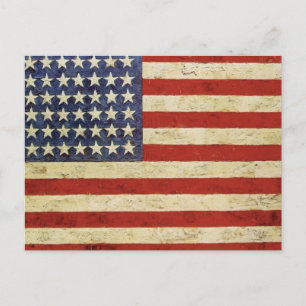 Vintage-amerikanische-Flagge-Postkarte Postkarte