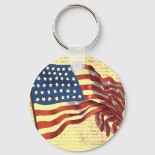 Vintage amerikanische Flagge Schlüsselanhänger