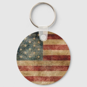 Vintage amerikanische Flagge Schlüsselanhänger