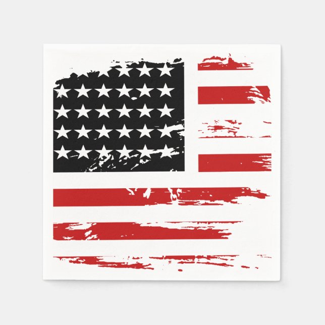 Vintage amerikanische Flagge Serviette (Vorderseite)