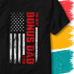Vintage amerikanische Flagge Stiefvater Bester Bon T-Shirt