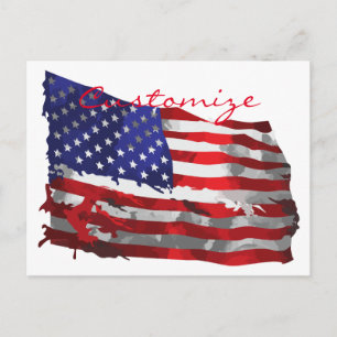 Vintage amerikanische Flagge Thunder_Cove Postkarte