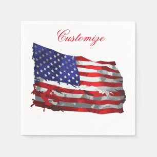 Vintage amerikanische Flagge Thunder_Cove Serviette