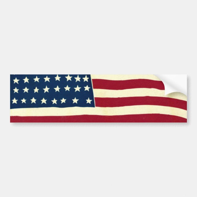 Vintage amerikanische Flagge, US Flagge Autoaufkleber (Vorne)