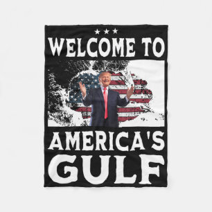 Vintage amerikanische Flagge Willkommen am Golf vo Fleecedecke