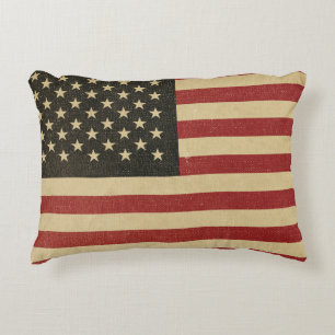 Vintage amerikanische Flagge Zierkissen
