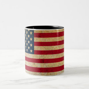 Vintage amerikanische Flagge Zwei-Tone-Kaffee-Tass Zweifarbige Tasse