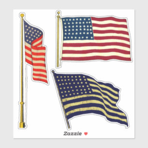 Vintage amerikanische Flaggen Aufkleber