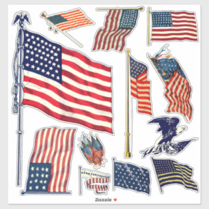 Vintage amerikanische Flaggen Aufkleber