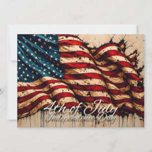 Vintage-Amerikanische-Flaggen-Kunst für den 4. Jul