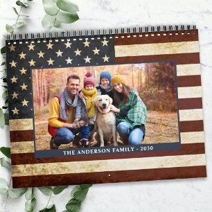 Vintage amerikanische Flaggen Patriotische Fotos Kalender
