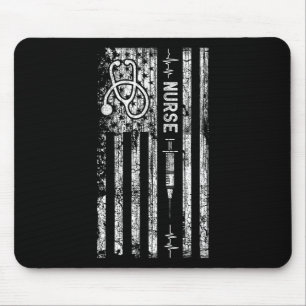 Vintage amerikanische Flaggennurse Mousepad