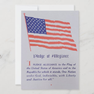 Vintage amerikanische Flaggenverpflichtung Feiertagskarte