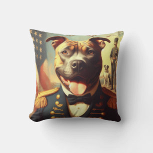 Vintage amerikanische Pit Bull Terrier Malerei Kissen