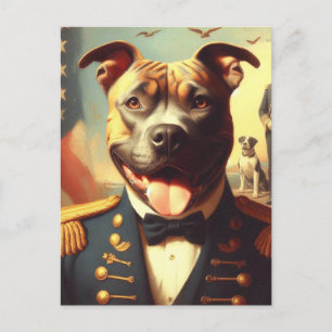 Vintage amerikanische Pit Bull Terrier Malerei Postkarte